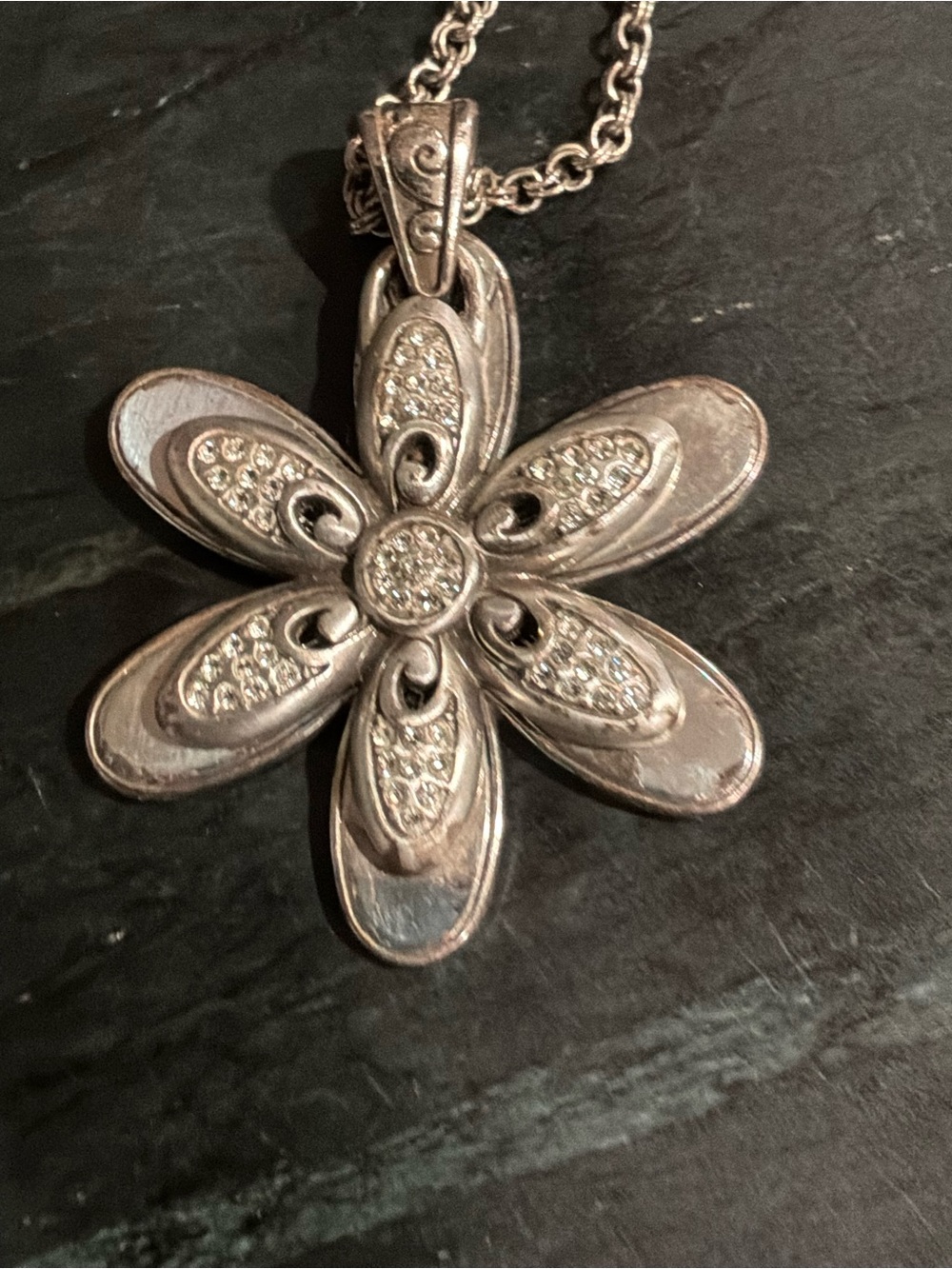 Brighton Silver Floral Pendant Necklace - Picture 2 of 5